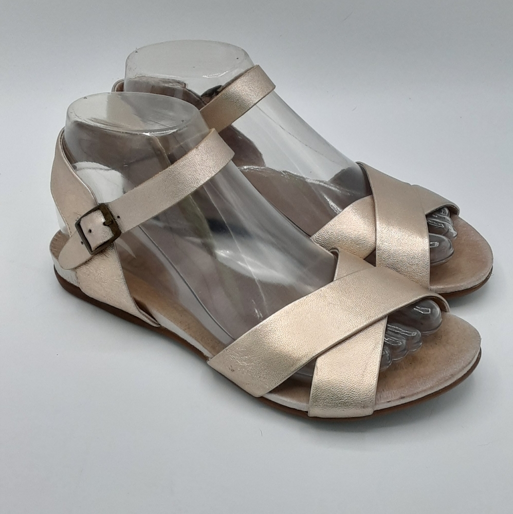Midas Beka Rose Gold Metallic Leather Sandal.